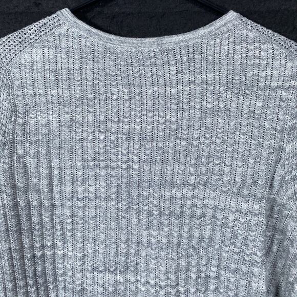 Ann Taylor Loft Womens Sweater Gray Petite Crew Neck Knitted Long Sleeve LP - Picture 10 of 12